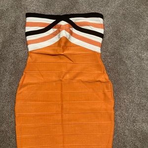 Herve Leger strapless dress, size large
